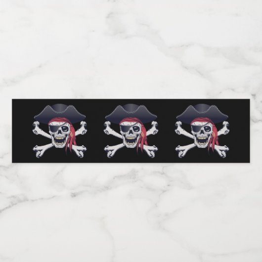 Pirate Skull Waterfles Etiket (Enkel label)
