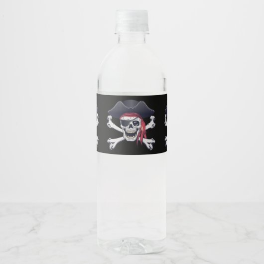 Pirate Skull Waterfles Etiket (Voorkant)