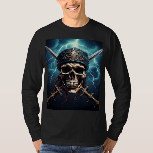 Pirate Skull with Swords T-shirt (Voorkant)