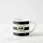 Pirate Skull Zwart-wit Gestreepte Espresso Cup Espresso Kop (Rechts)