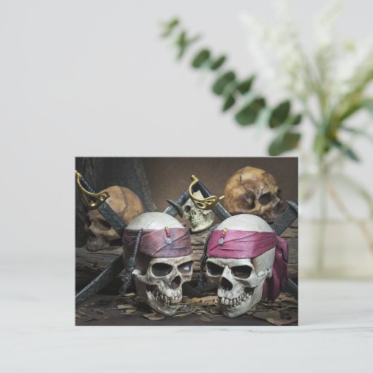 Pirate Skulls briefkaart (Staand voorkant)