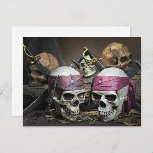 Pirate Skulls briefkaart (Voorkant / Achterkant)
