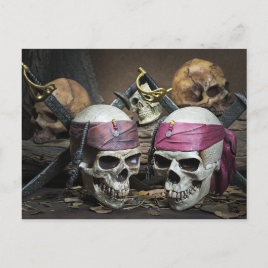 Pirate Skulls briefkaart (Voorkant)