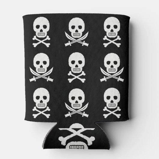 Pirate Skulls Crossbones Naadloos Patroon Blikjeskoeler (Achterkant)