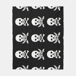 Pirate Skulls Crossbones Naadloos Patroon Fleece Deken