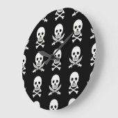 Pirate Skulls Crossbones Naadloos Patroon Grote Klok (Hoek)