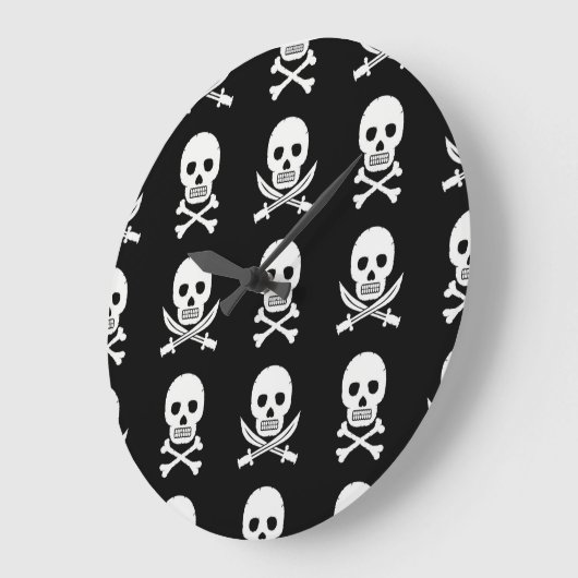 Pirate Skulls Crossbones Naadloos Patroon Grote Klok (Hoek)