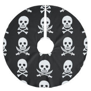 Pirate Skulls Crossbones Naadloos Patroon Kerstboom Rok