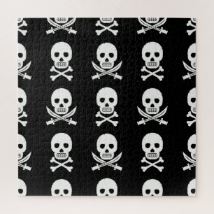 Pirate Skulls Crossbones Naadloos Patroon Legpuzzel