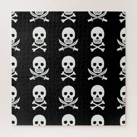 Pirate Skulls Crossbones Naadloos Patroon Legpuzzel (Verticaal)