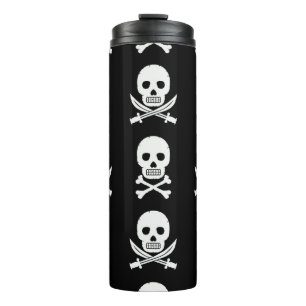 Pirate Skulls Crossbones Naadloos Patroon Thermosbeker