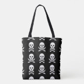 Pirate Skulls Crossbones Naadloos Patroon Tote Bag (Achterkant)