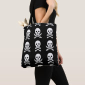 Pirate Skulls Crossbones Naadloos Patroon Tote Bag (Dichtbij)