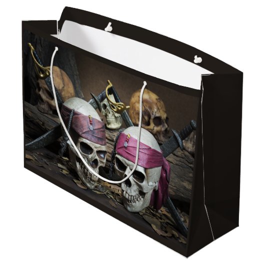 Pirate Skulls grote cadezak Groot Cadeauzakje (Achterkant Gekanteld)