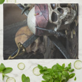 Pirate Skulls keukenhanddoek (Gevouwen)