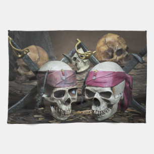 Pirate Skulls keukenhanddoek