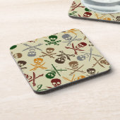 Pirate Skulls met gekruiste zwaarden Bier Onderzetter (Linkerzijde)