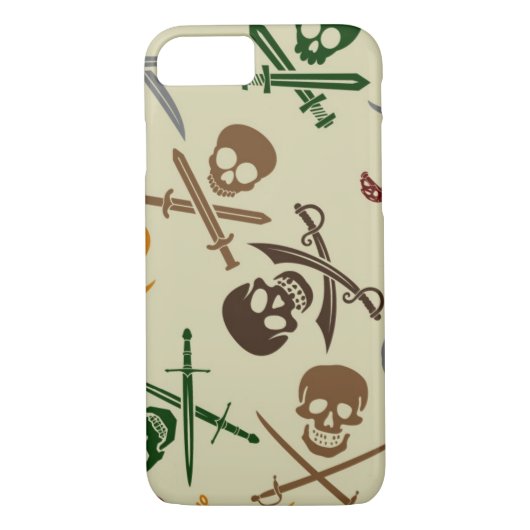 Pirate Skulls met gekruiste zwaarden Case-Mate iPhone Case (Achterkant)