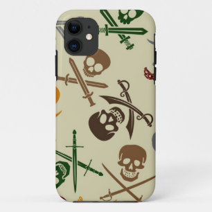 Pirate Skulls met gekruiste zwaarden iPhone 11 Hoesje