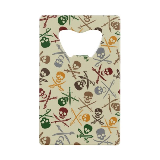 Pirate Skulls met gekruiste zwaarden Creditkaart Flessenopener (Voorkant)