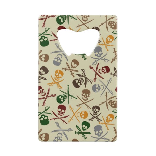 Pirate Skulls met gekruiste zwaarden Creditkaart Flessenopener (Achterkant)
