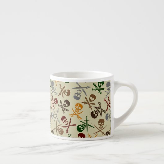 Pirate Skulls met gekruiste zwaarden Espresso Kop (Rechts)