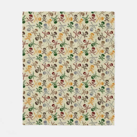 Pirate Skulls met gekruiste zwaarden Fleece Deken (Voorkant)