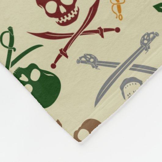 Pirate Skulls met gekruiste zwaarden Fleece Deken (Hoek)