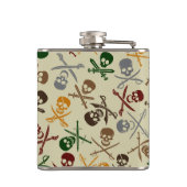 Pirate Skulls met gekruiste zwaarden Heupfles (Achterkant)