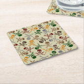 Pirate Skulls met gekruiste zwaarden Kartonnen Onderzetters (Schuin)