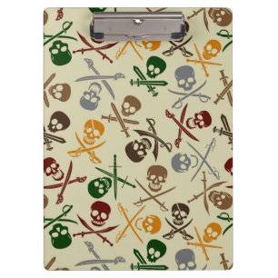 Pirate Skulls met gekruiste zwaarden Klembord