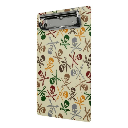Pirate Skulls met gekruiste zwaarden Mini Klembord (Angled2)