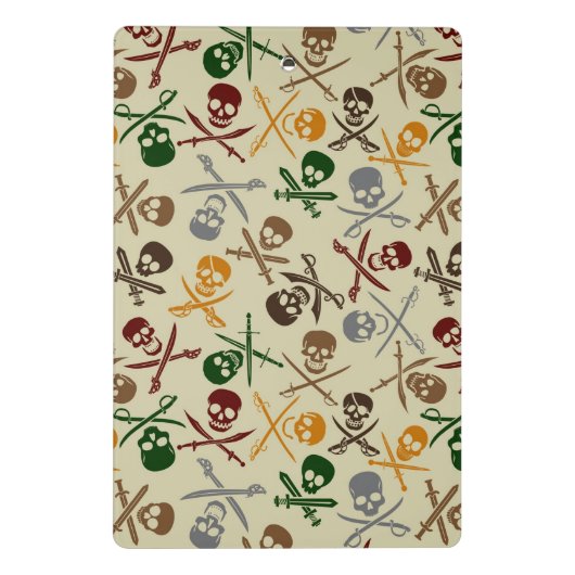 Pirate Skulls met gekruiste zwaarden Mini Klembord (Achterkant)