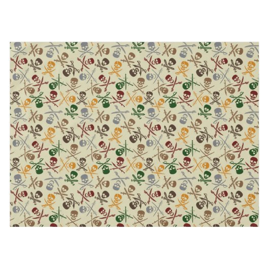 Pirate Skulls met gekruiste zwaarden Tafelkleed (Voorkant (Horizontaal))