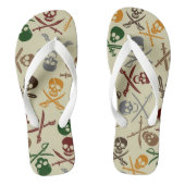 Pirate Skulls met gekruiste zwaarden Teenslippers (Voetbed)