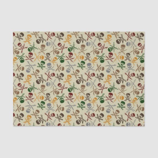 Pirate Skulls met gekruiste zwaarden Tissuepapier (Voorkant)