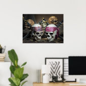 Pirate Skulls poster (Thuiskantoor)