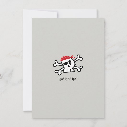 Pirate Skulls & Ship Kids Verjaardagsfeest Uitnodi Kaart (Achterkant)