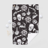 Pirate skulls zwart wit patroon golfhanddoek (Insitu)