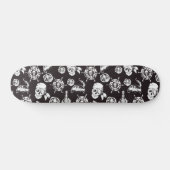 Pirate skulls zwart wit patroon persoonlijk skateboard (Horizontaal)