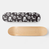 Pirate skulls zwart wit patroon persoonlijk skateboard (Horizontaal)