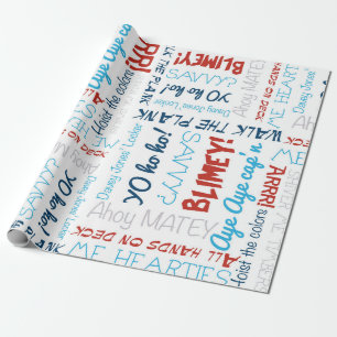 Pirate Slogan Party Pirate Wrapping Paper Cadeaupapier