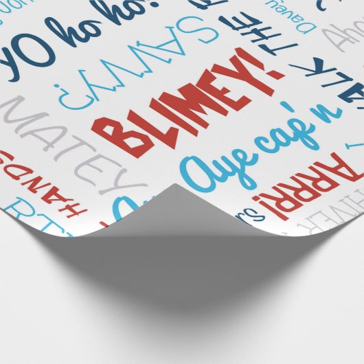 Pirate Slogan Party Pirate Wrapping Paper Cadeaupapier (Hoek)