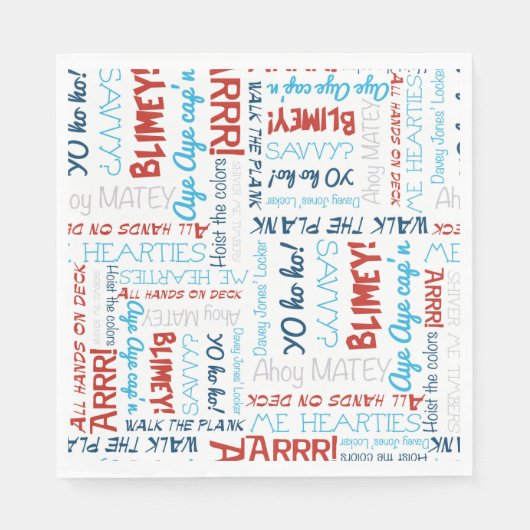 Pirate Slogans Party Pirate Napkins Servet (Voorkant)