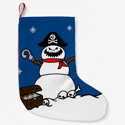 Pirate Snowman Kerstmis Stocking Kleine Kerstsok (Voorkant)
