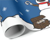 Pirate Snowman Wrapping Paper Cadeaupapier (Rol Hoek)