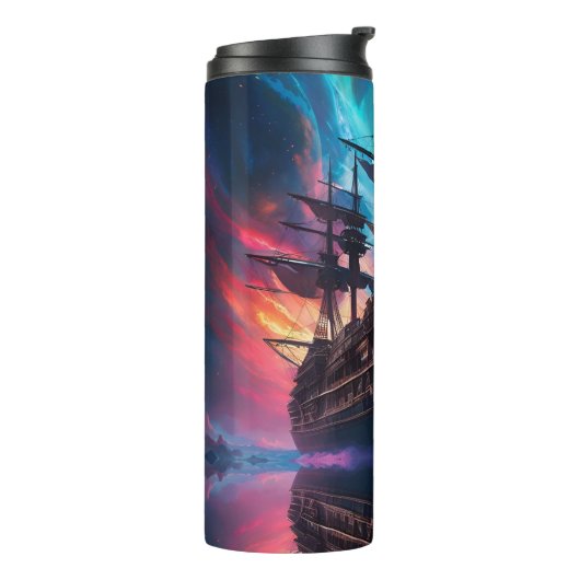 Pirate Space Ship Nebula en manen Thermosbeker (Gedraaid links)