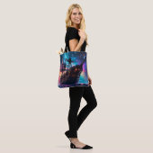Pirate Space Ship Nebula en manen Tote Bag (Op model)