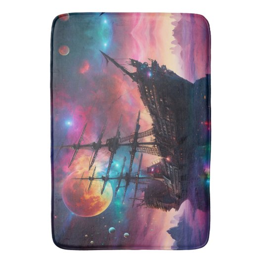 Pirate SpaceShip landt op een andere planeet Badmat (Voorkant Verticaal)