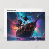 Pirate SpaceShip landt op een andere planeet Briefkaart (Voorkant / Achterkant)